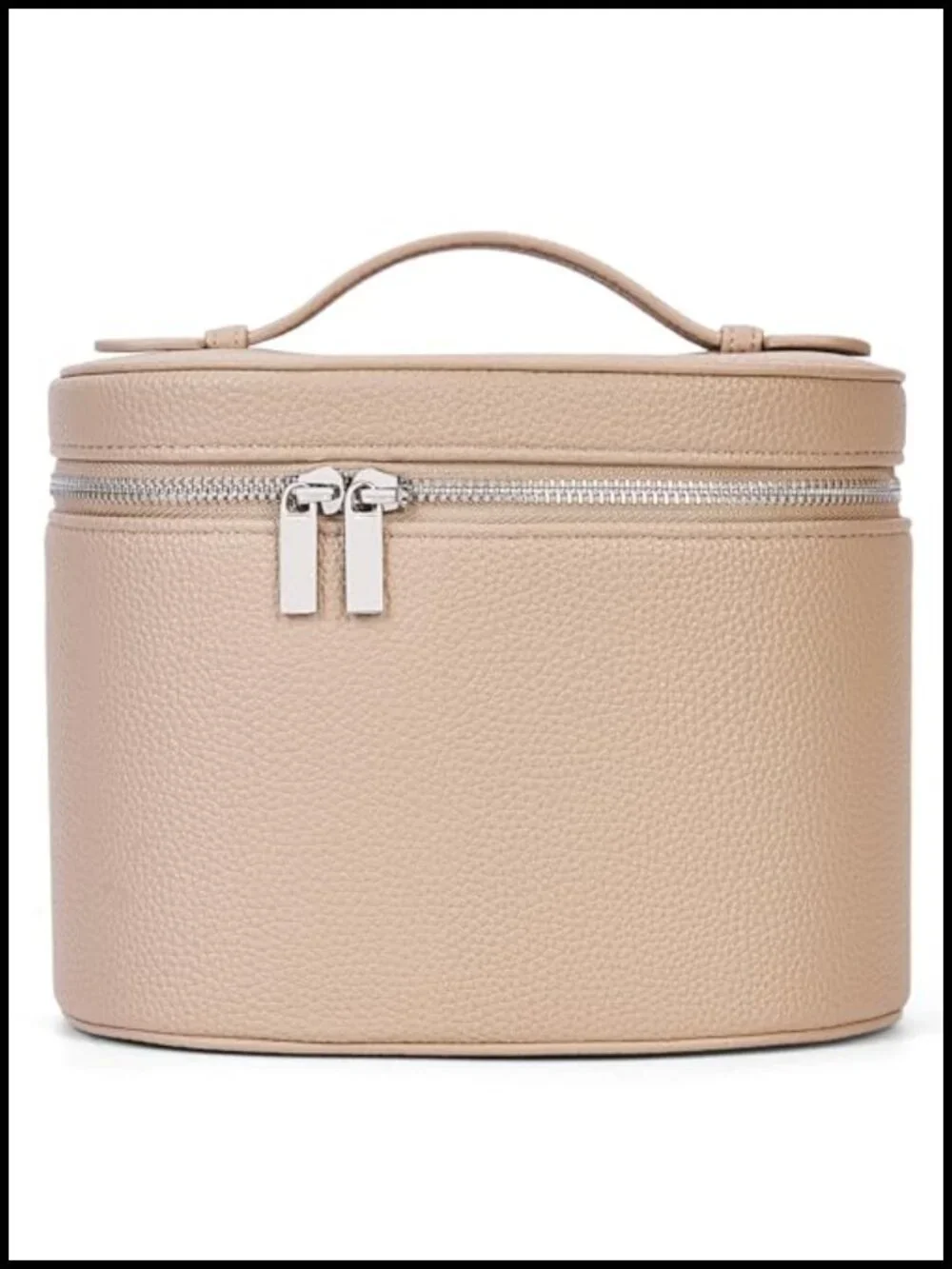 PU Leather Cosmetic Travel Case with Removable Divider - Makeup Organizer Bag